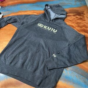 KUIU Ultralight Hunting block logo Gray Pullover Sweatshirt Hoodie large